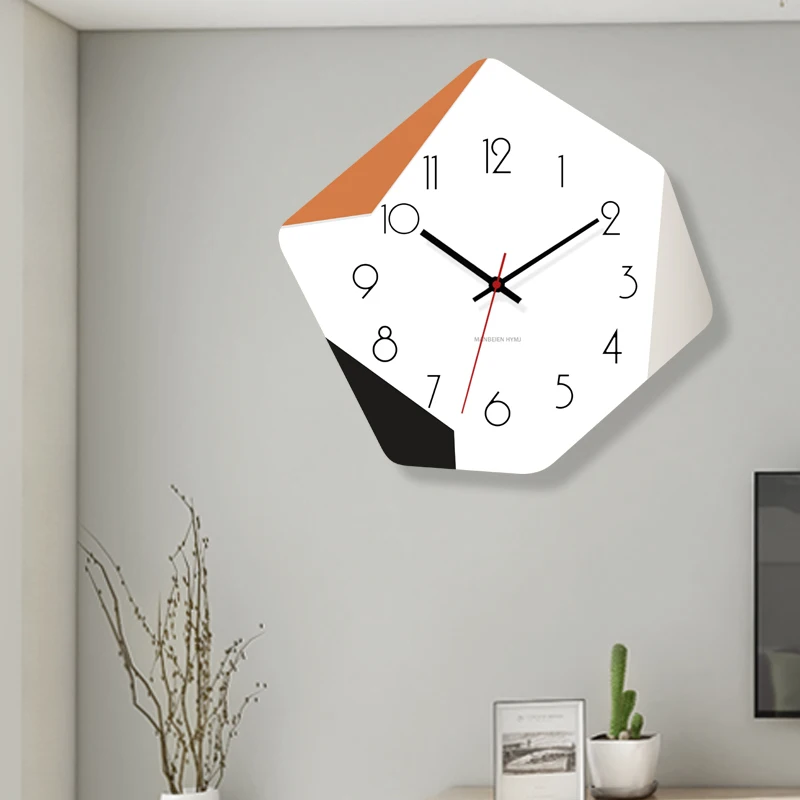 -+-Unique Creative Nordic Wall Clock Design No Sound Hands Large Art Wall Clock Living Room Modern Fashion Reloj De Pared Clocks