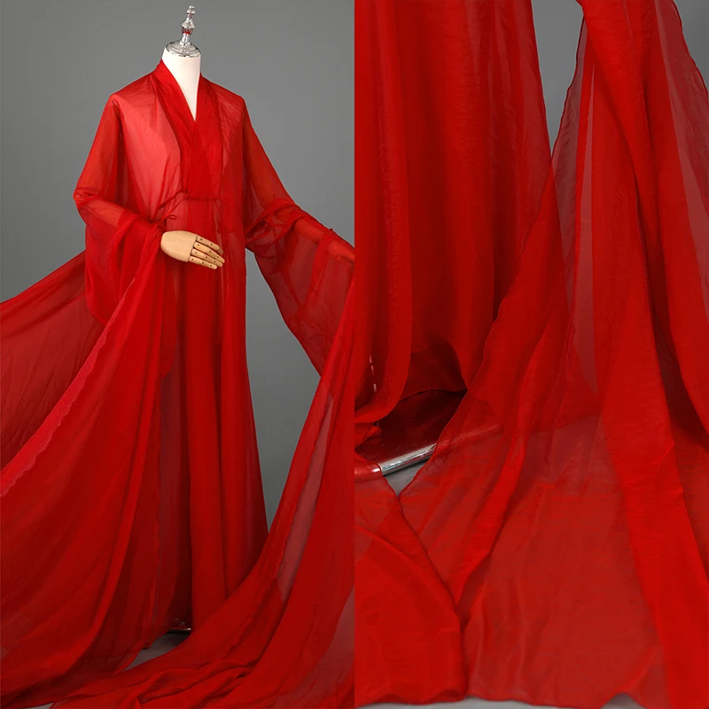 Immagine 7: Antico grande altalena Hanfu mantello maniche ad acqua cardigan Hanfu cappotto a maniche extra lunghe fata costume da spettacolo di danza popolare cinese