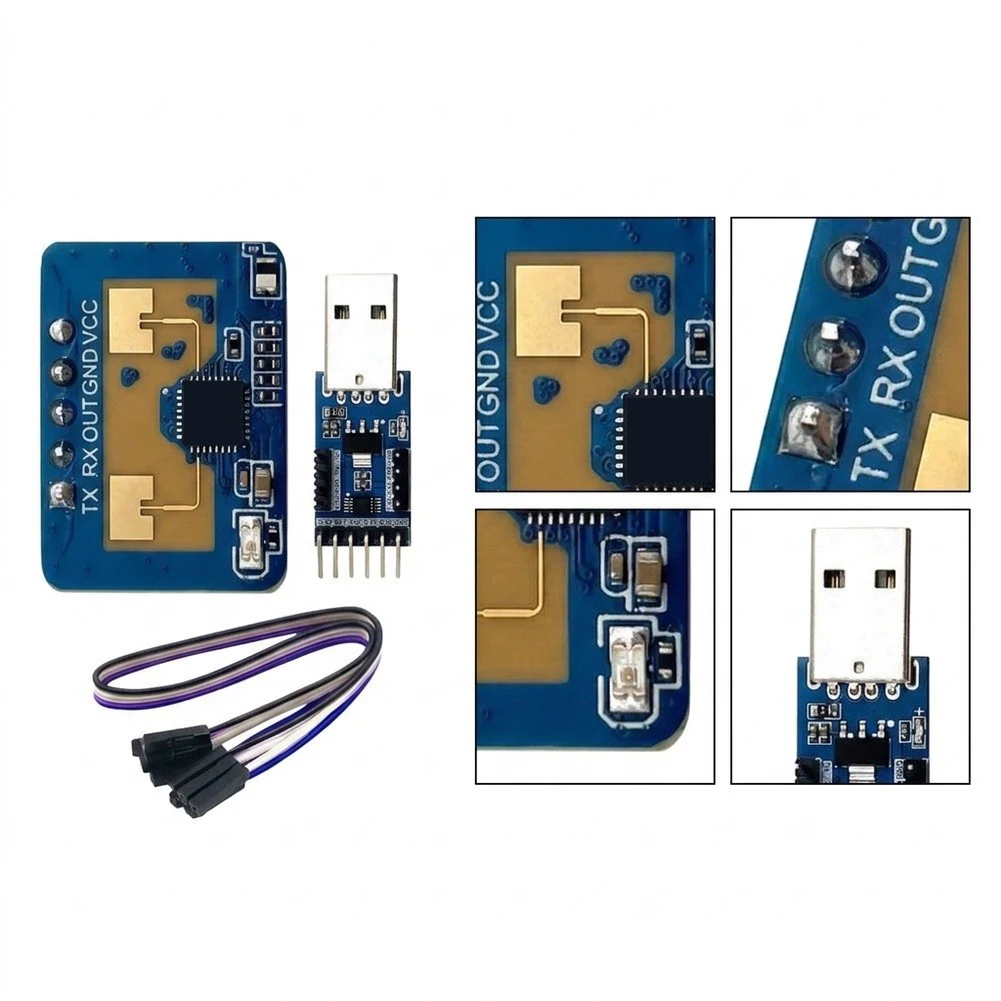 LD2410C mmWave Sensor Module with UART Configuration Interface Adjustable Sensitivity and Detection for Smart Devices