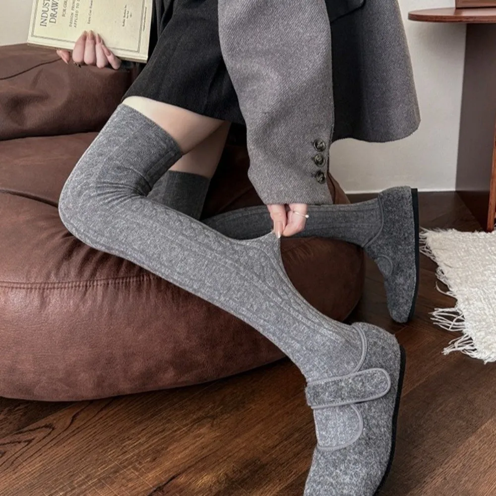 موضة تنفس النساء الجوارب 66 سنتيمتر الحرارية معزول جوارب طويلة إلى الركب مرونة الجوارب الطويلة الخريف الشتاء #5