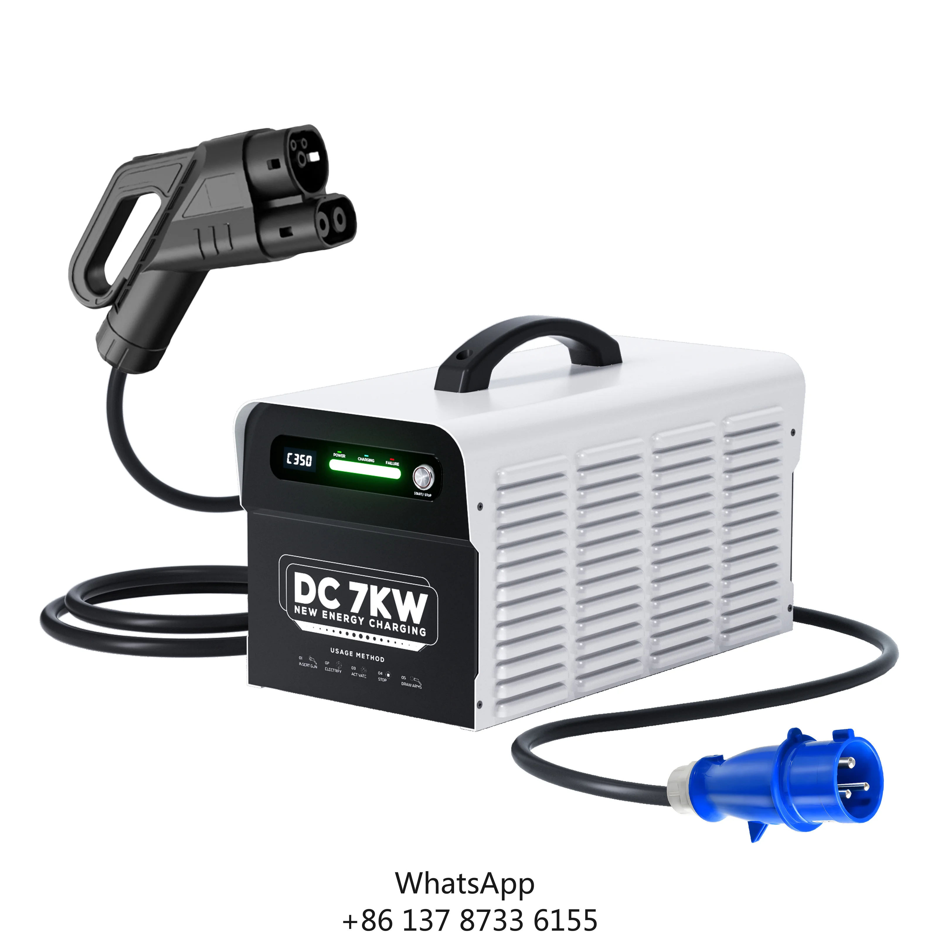 RTFLY 7KW Portable Electric Car Charger CCS2 CCS1 GBT DC Fast EV Charger Station With Convenient DC Charging Input Voltage 220V
