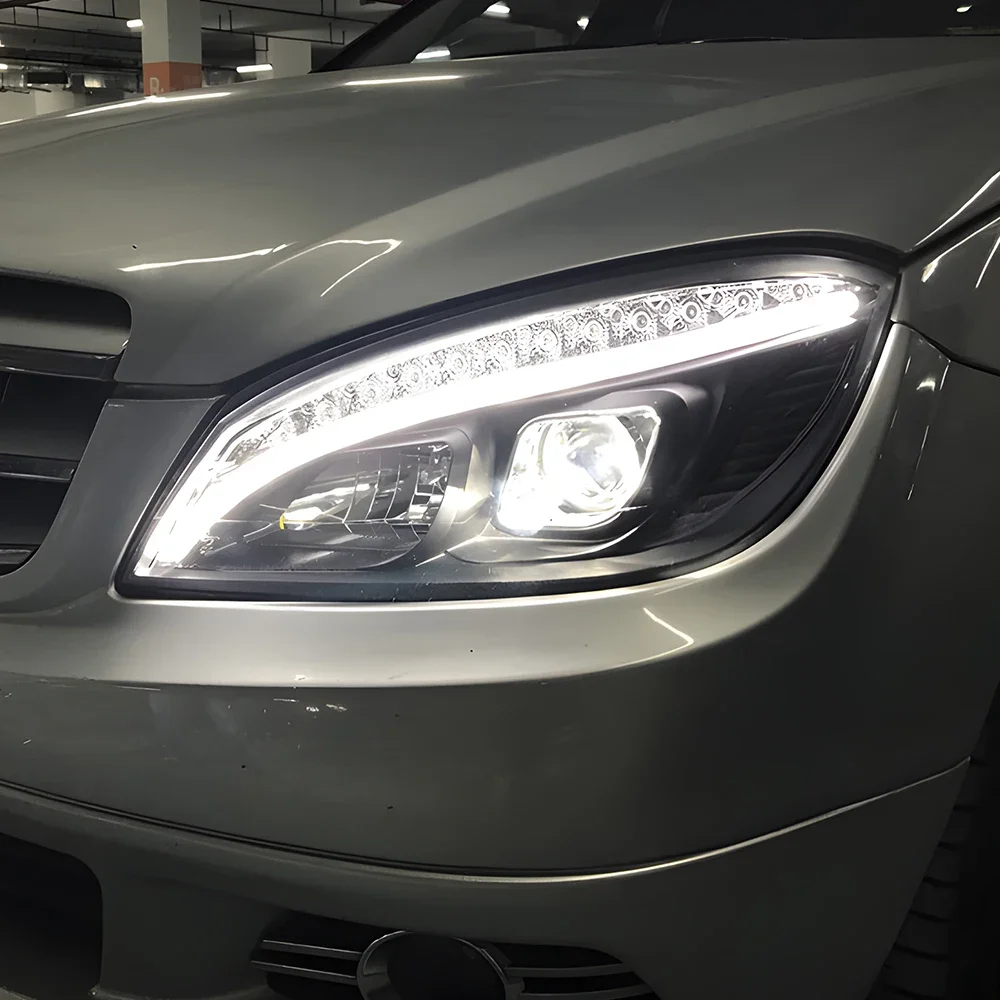 Car Front Lamps For Benz C200 C260 C300 2007-2010 W204 Auto Headlights Assembly Upgrade LED Bifocal Projector Lens Accessories