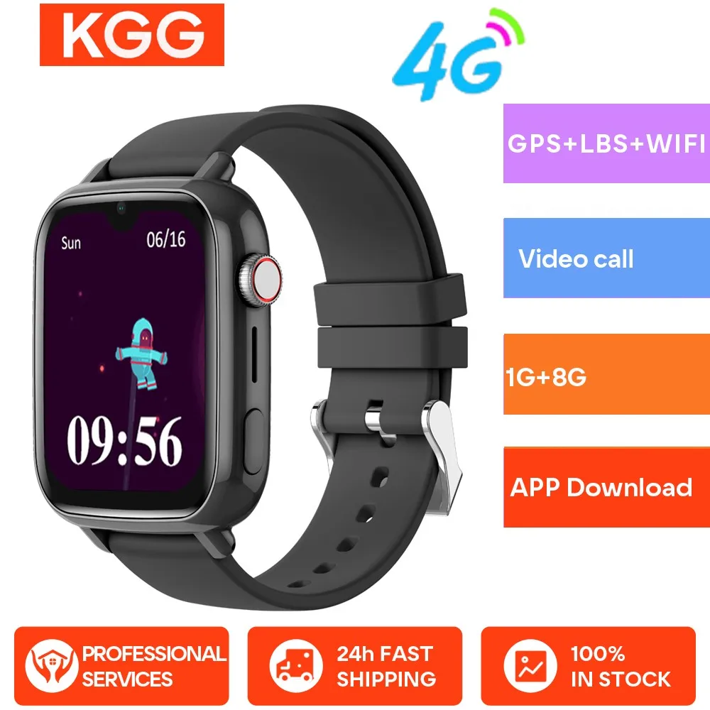 4G Smart Watch Kids GPS WIFI Video Call SOS Camera Monitor Tracker Location Phone Watch APP Download Child Smartwatch.