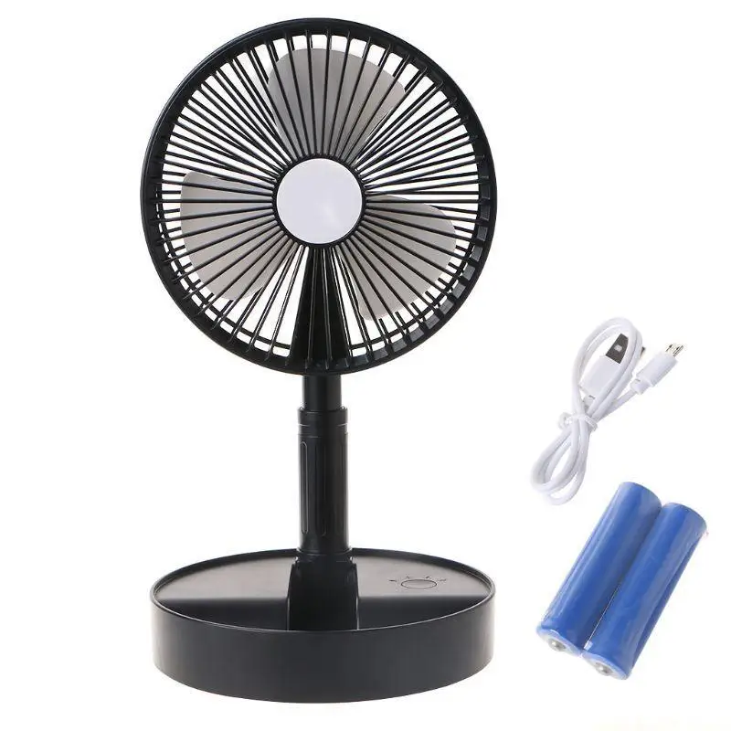 Telescopic Folding USB Fan Desktop Silent Cooling Fan Cooler 3 Speed Adjustable