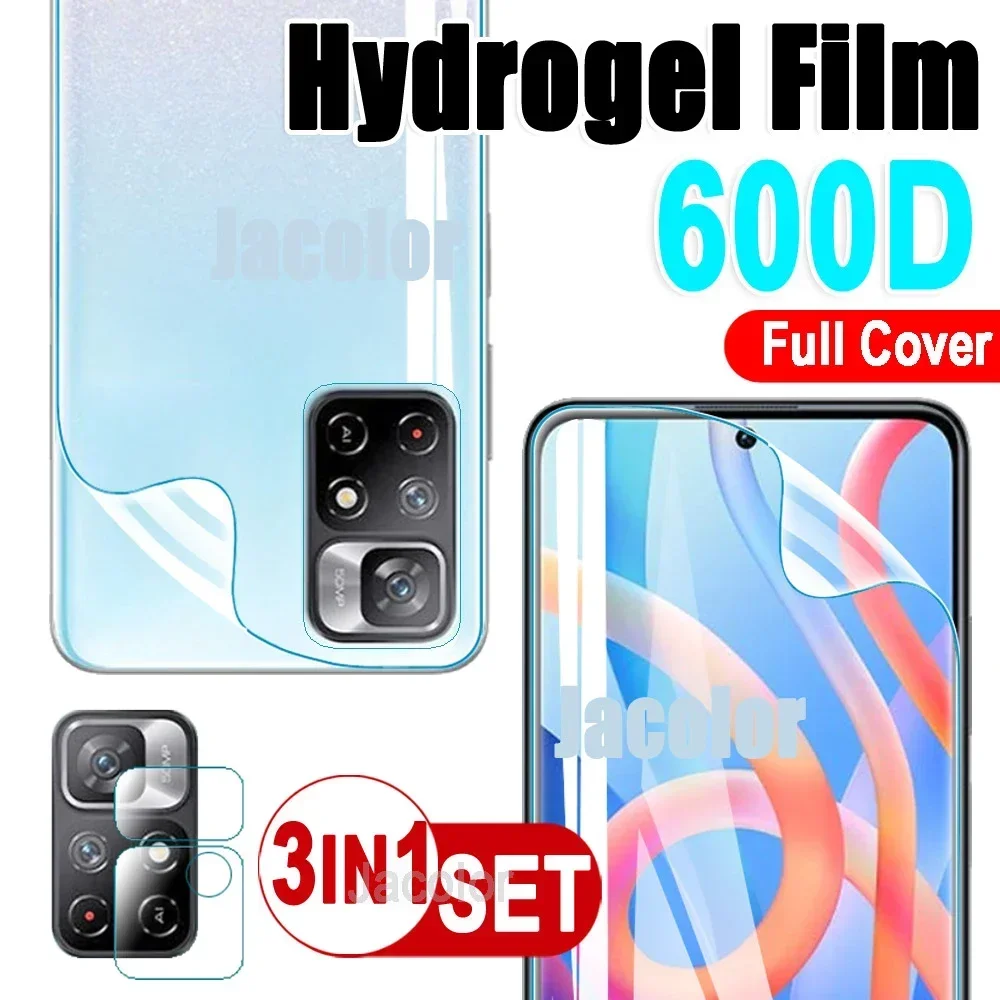 3IN1 Hydrogel Film For Xiaomi Redmi Redmi Note 11 11E 11T 11SE 11S T Pro Plus 4G 5G Camera Glass Water Gel Screen Protector Film