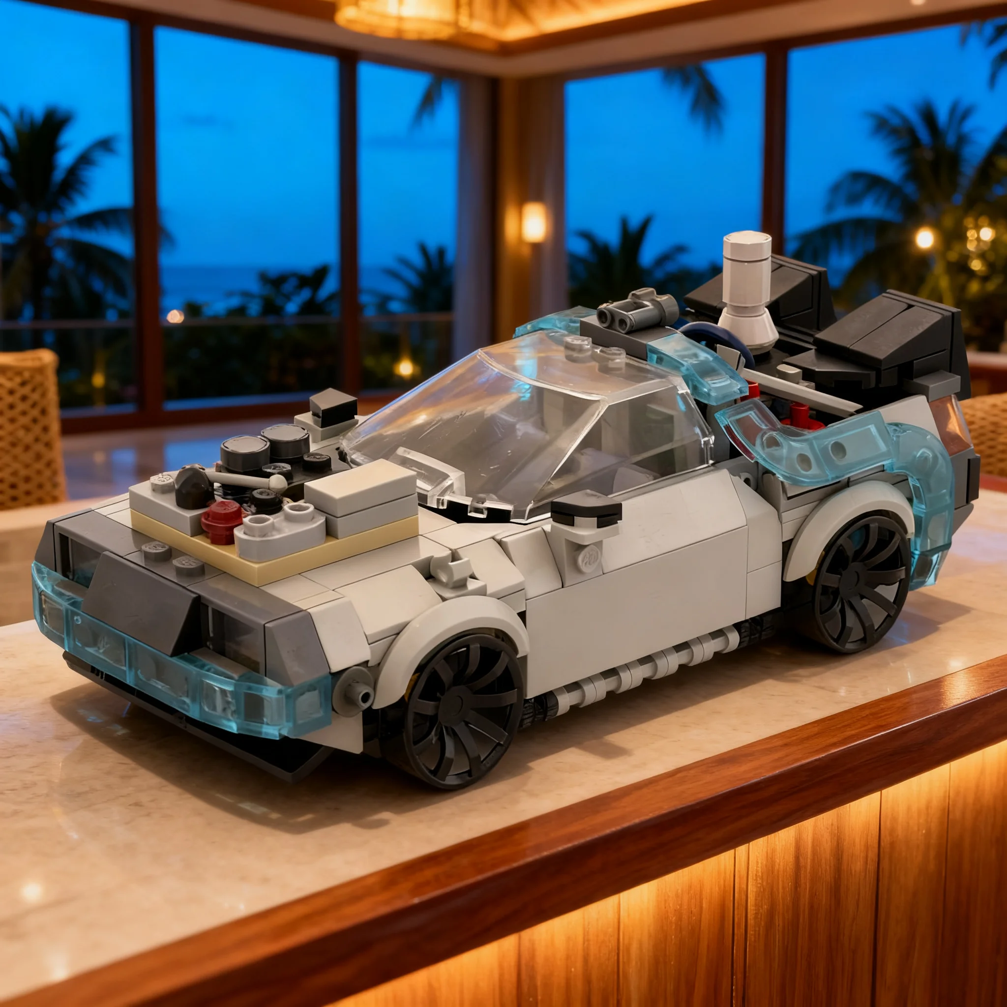 376 Piezas MOC, Modelo de la Máquina del Tiempo DeLorean, Bloques de Construcción, Juguete de Arquitectura, Regalo de Navidad, Ladrillos Educativos para Niños, Idea de Bricolaje
