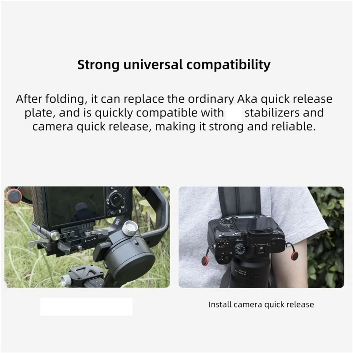 goodidea Folding Camera L Plate Holder W Arca Quick Release Plate for D-JI RS3 Stabilizer Tripod Gimbal Horizontal