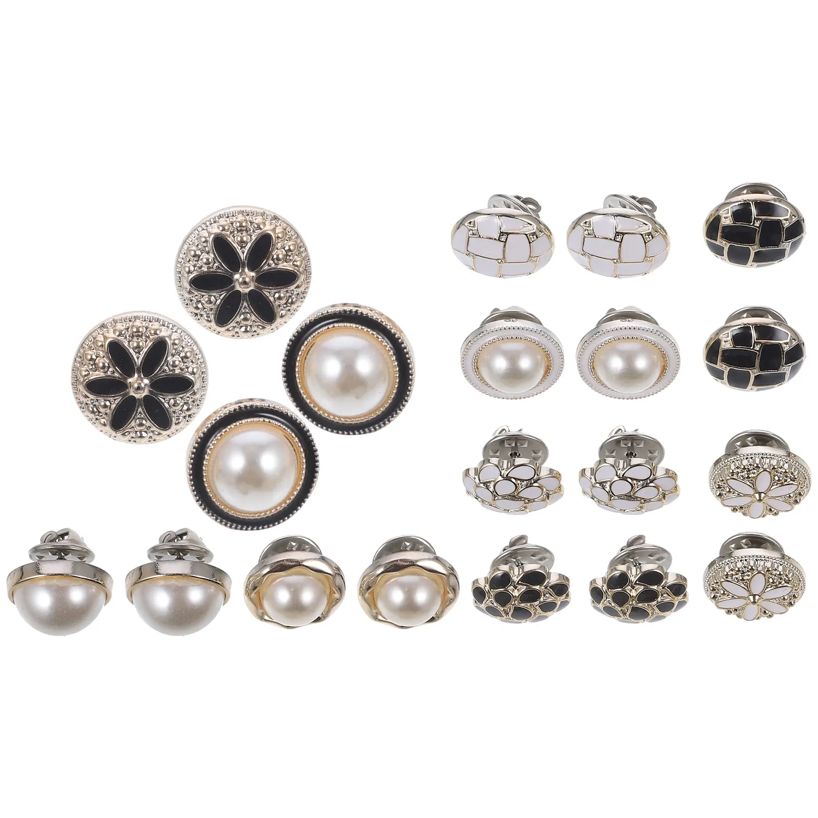 

20Pcs DIY Buttons Clothing Replacement Fasteners Decorative Brooches for Cardigans Jackets Corsage Snaps Easy Carry Convenient
