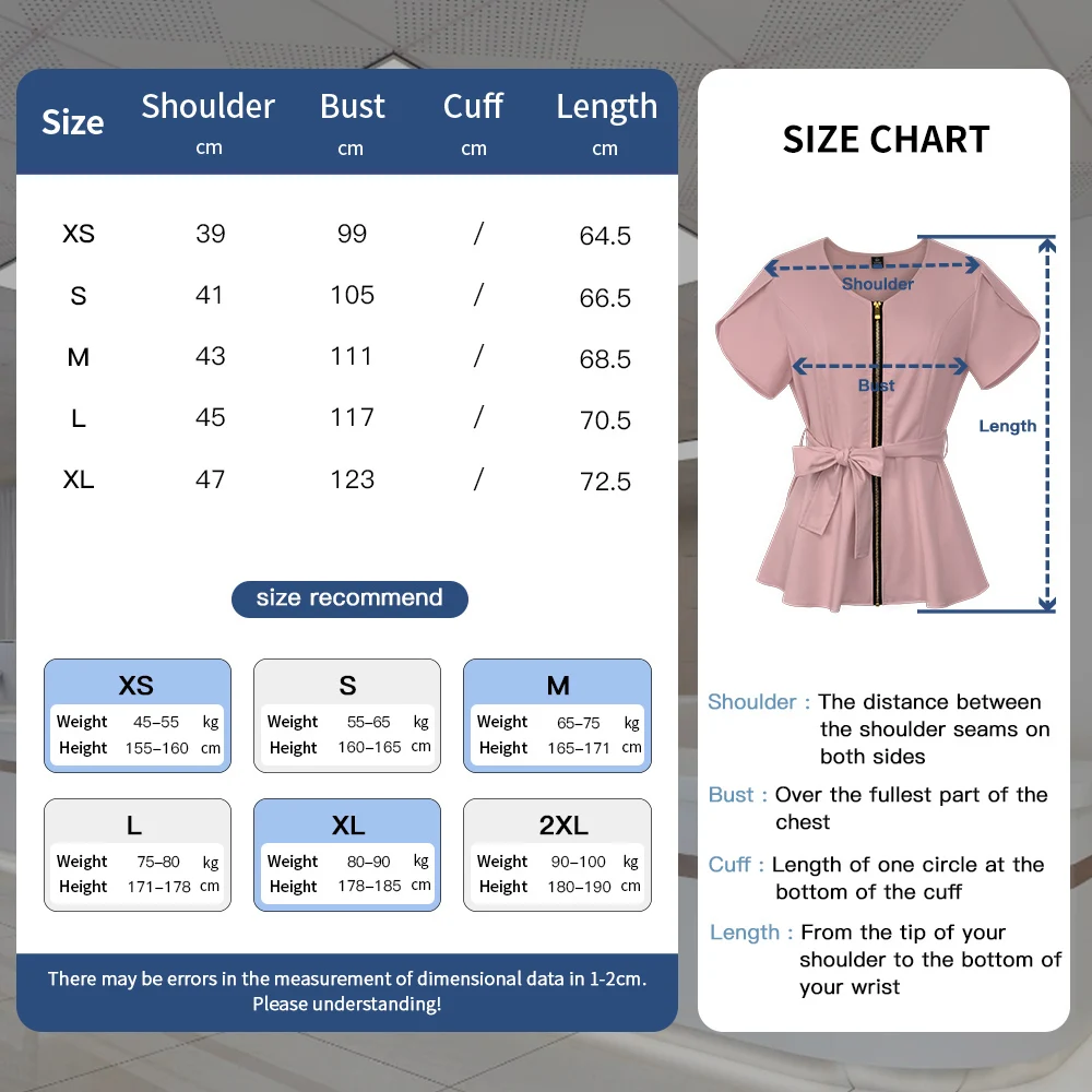 Hochwertige schlanke Reiß verschluss Stil Tops Hemd Krankens ch wester Uniform Frauen Haustier Pflege Institution Arbeits kleidung medizinische Peelings Bluse