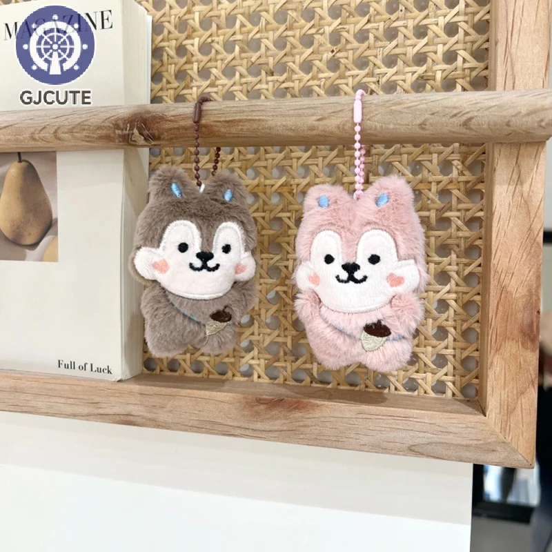 1pc Cute Nut Squirrel Plush Toy Cartoon Stuffed Animal Doll Keychain Lovely Bag Pendant Backpack Key Holder Ornaments