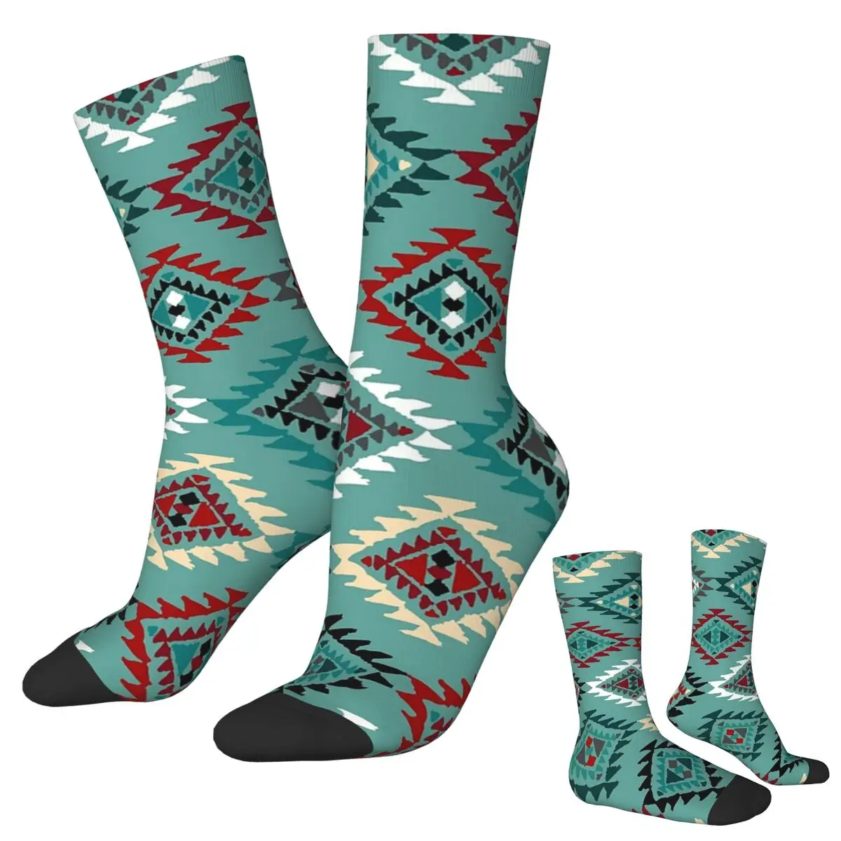 جوارب Navajo بنمط أمريكي أصلي، جوارب Harajuku فائقة النعومة، جوارب طويلة لجميع المواسم، إكسسوارات لهدايا عيد الميلاد للجنسين