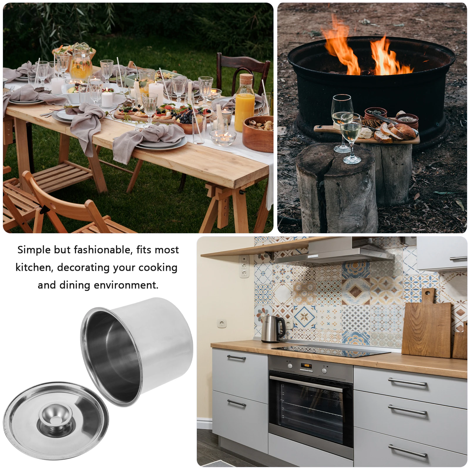 

Stainless Steel Seasoning Containers Lids Household Condiment Storage Pot Kitchen Countertop Salt Condiment Box Sugar Pepper