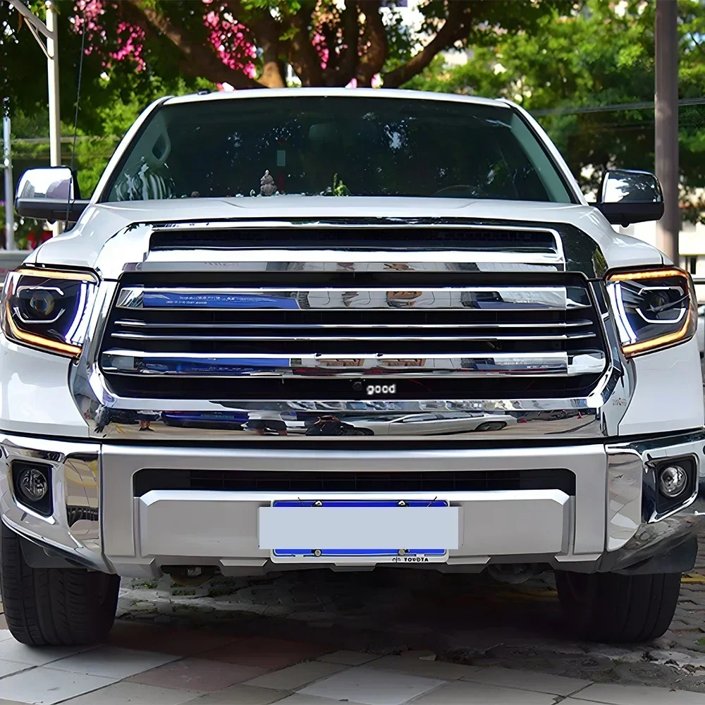 لتويوتا تندرا 2014-2020 LED مجموعة مصابيح السيارة الأمامية ترقية عدسة العارض التوصيل والتشغيل اكسسوارات المصابيح الأمامية للسيارات