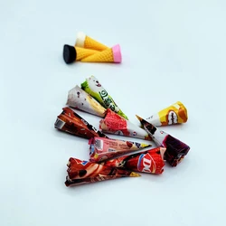 3Pcs Dollhouse Mini Ice Cream Cone Dollhouse Simulation Dessert 1/12 Dolls House Kitchen Food Decorations