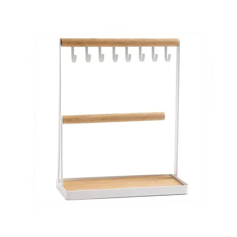 New Hanging Jewelry Display Rack Storage Tray Space-saving T-shaped Holder 2-Tier Design Jewelry Display Frame Jewelry Organizer
