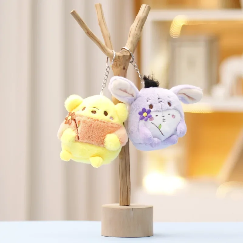 11 cm Nette Cartoon Plüsch Spielzeug Stich Pooh Ferkel Schwein Rucksack Anhänger Gefüllte Puppe Schlüsselbund Kleine Anhänger kinder Geburtstag geschenk