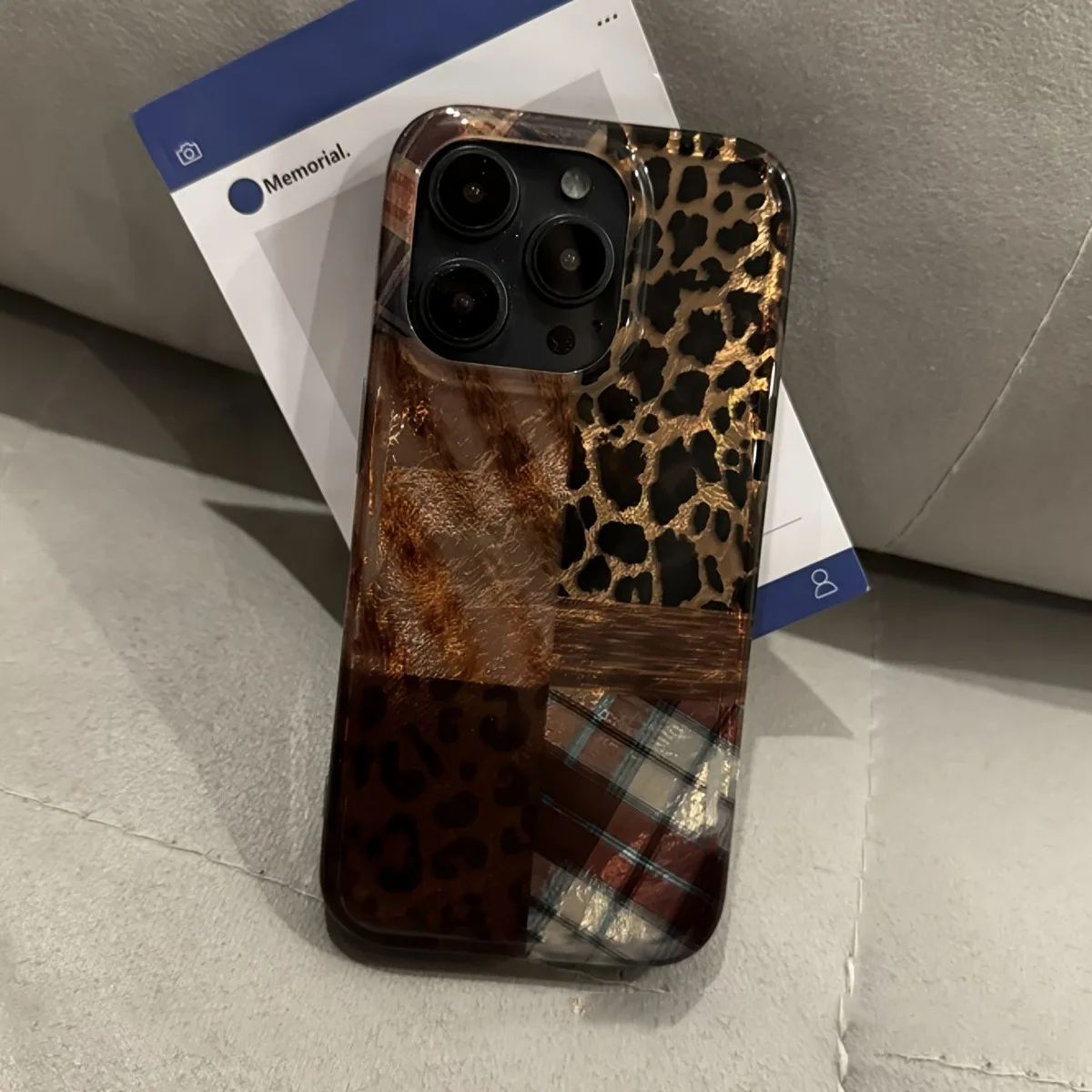Funda de teléfono con diseño de papel de aluminio y estampado de leopardo de alta gama para iPhone 17 Pro Max 17 Air 16E 16 15 14 13 12 11 7 8 Plus XS XR 17