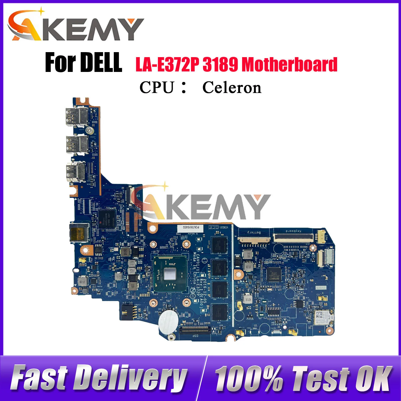 

For DELL Chromebook 11 3180 3189 Notebook Mainboard LA-E372P with CPU N3160 N3060 CN-083RWV 01TX65 100% Fully Tested