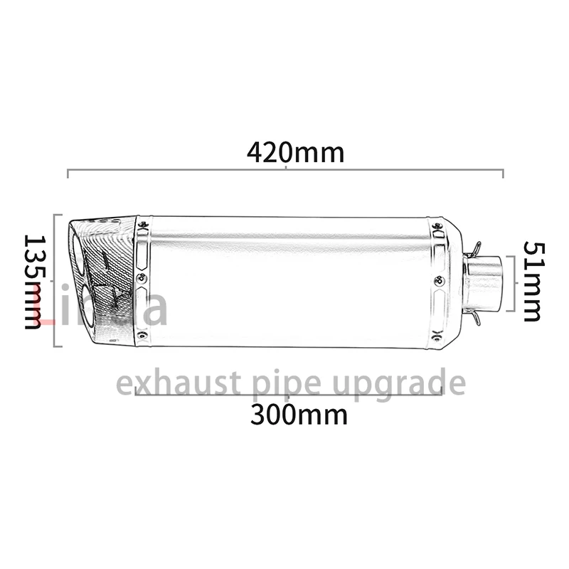 Universal Motorcycle for Yoshimura Exhaust Pipe Double outlet Escape Tip Silencer For Kawasaki 51mm caliber New