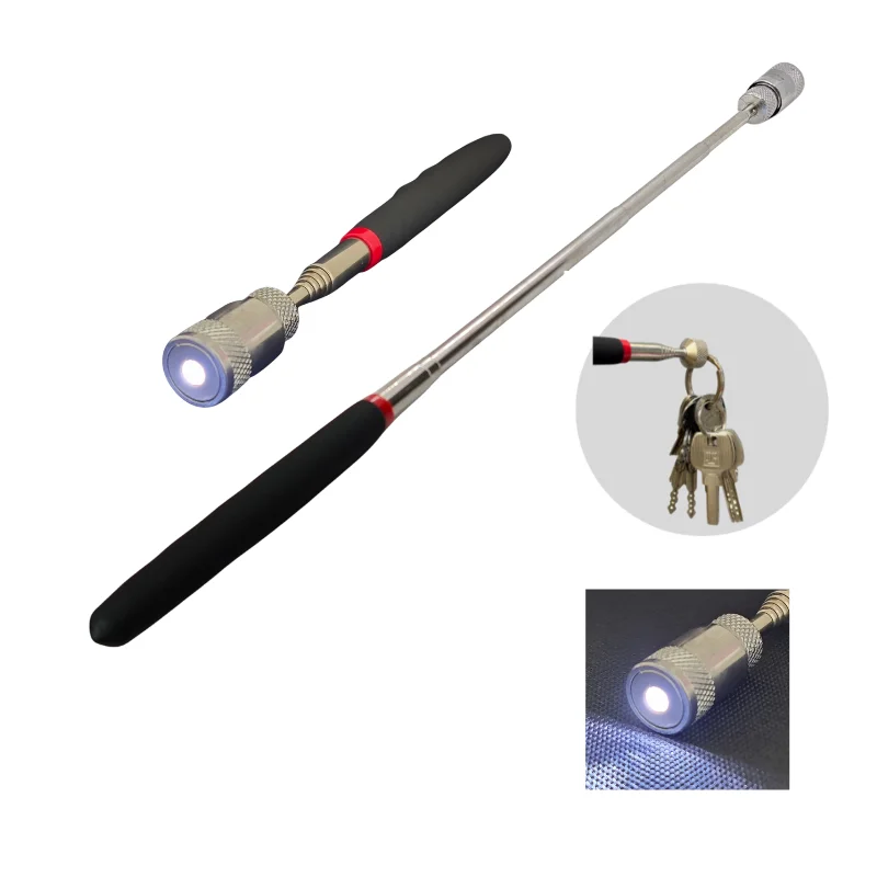 1 قطعة المحمولة المغناطيسي لاقط أداة المغناطيس القلم للتمديد تلسكوبي التفتيش LED الشعلة المغناطيس قضيب لالتقاط مسامير الجوز بول