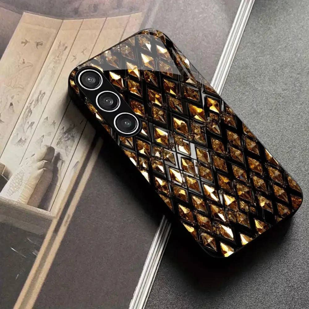 Business Black gold Leader PhoneCase Glass PhoneCase for Samsung Galaxy S26 S25 S24 S23 S22 S21 FE,Ultra,Plus Dropresistant