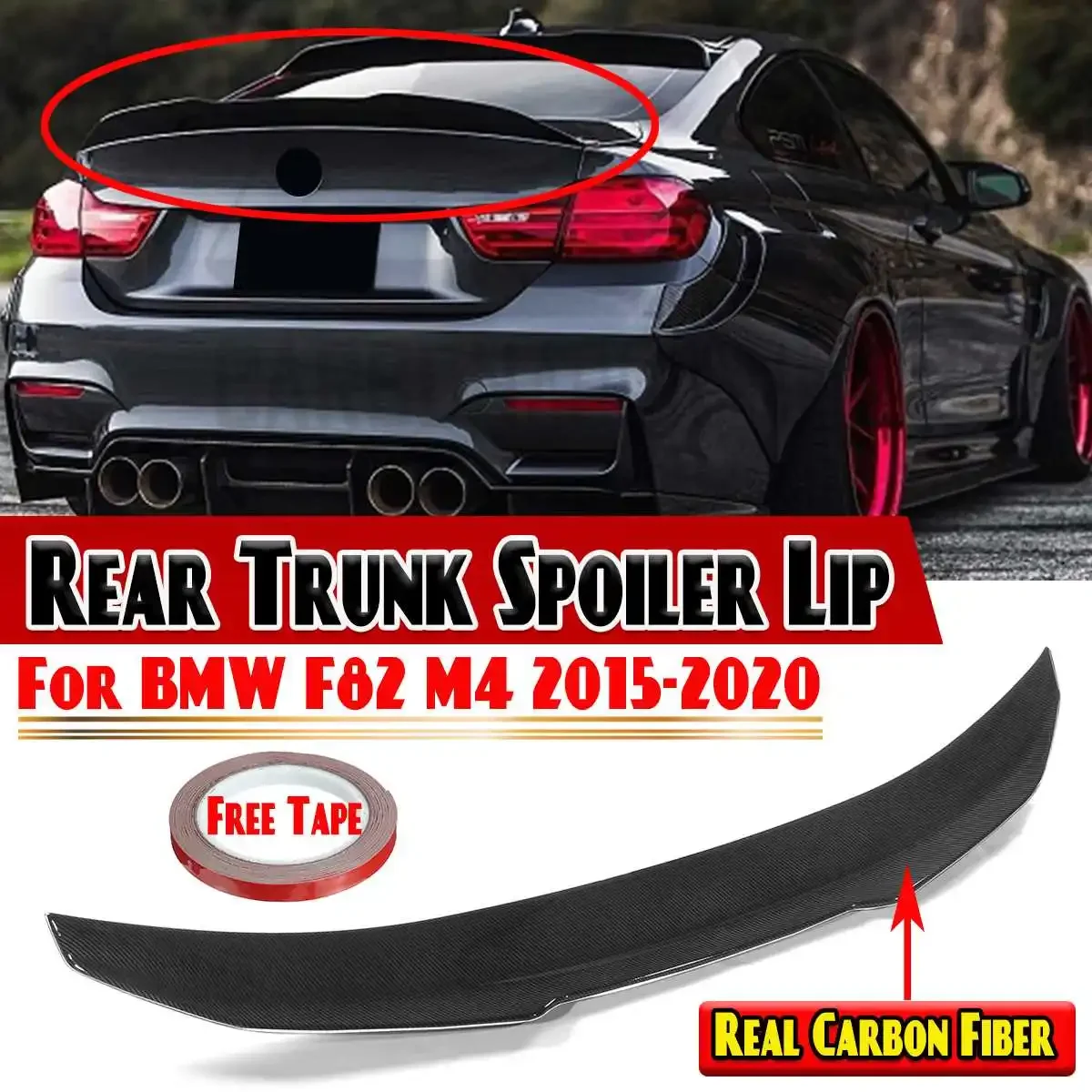 

High Quality Car Rear Spoiler Wing Lip Extension PSM Style Rear Trunk Spoiler Lip Boot Wing Lip For BMW F82 M4 2015-2020