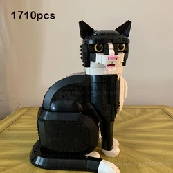 Ideas 21349 Tuxedo Cat 43247 Lion Animal Model Building Blocks Assemble Cute Cartoon Bricks Puzzle Toys For Children Gifts