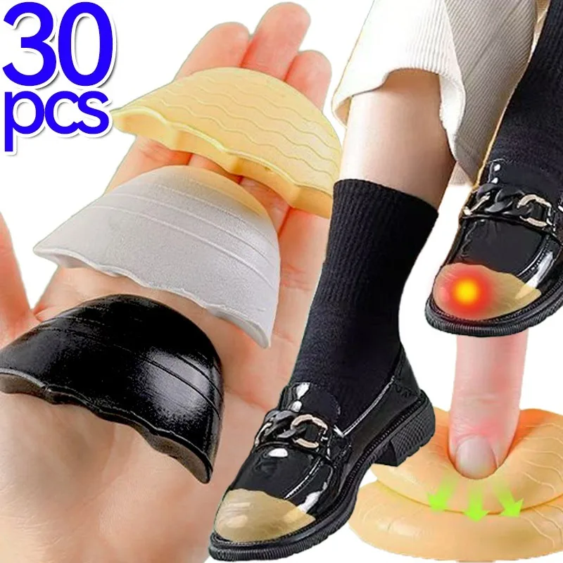 2/30Pcs Reduce Shoe Size Toe Pad Foam Toe Plug Elastic Shock-absorbing Insoles Cuttable Shoe Inserts Protective Shoe Accessories