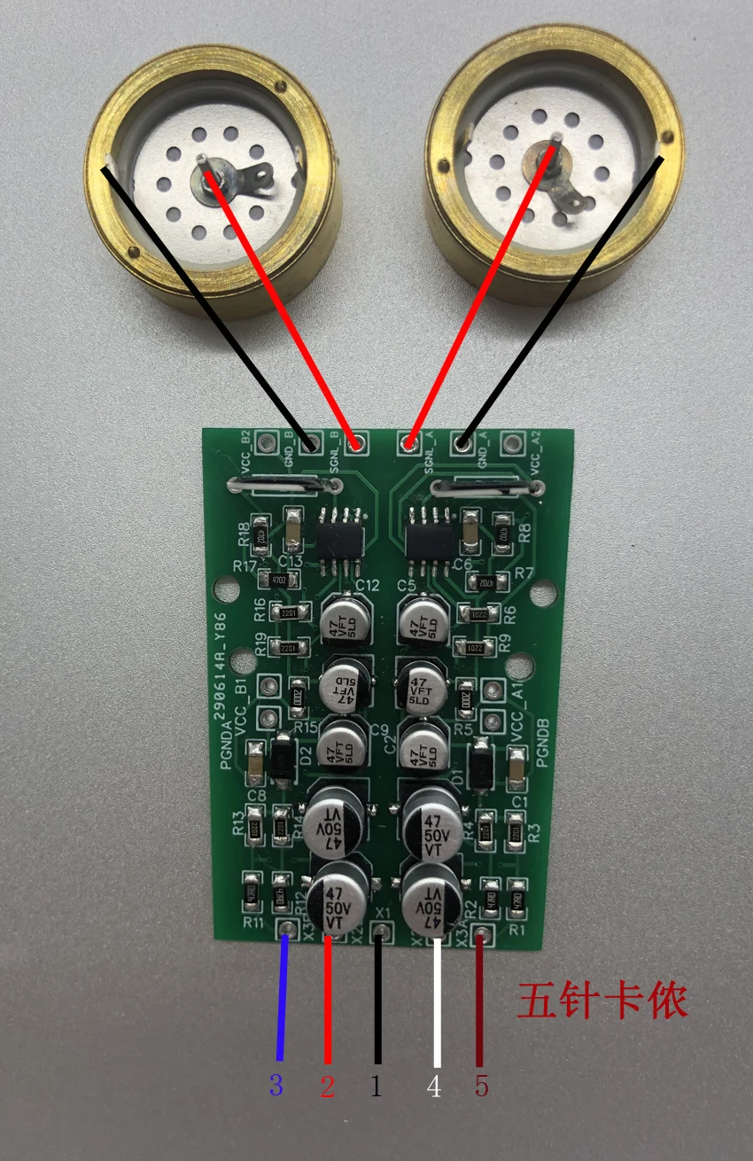 Diy Dual Channel Dual Op Amp ไดอะแฟรมคู่ 34 มม. ไดอะแฟรมขนาดใหญ่คอนเดนเซอร์ไมโครโฟน Circuit Board เสียงต่ํา