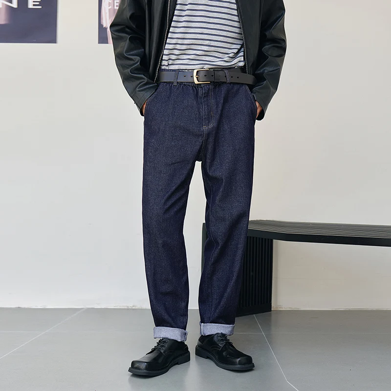 

New Men Vintage Wash Jeans Male Fashion Baggy Straight Wide Leg Casual Denim Trousers Popular Brand High Street Long Pants