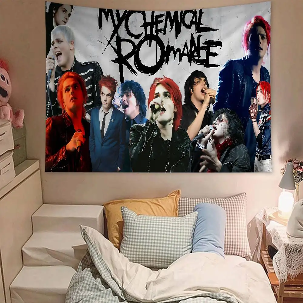 Rock Band M-My C-Chemical R-Romance Anime Tapestry Hanging Tarot Hippie Wall Rugs Dorm Wall Hanging Sheets