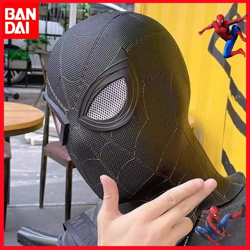 New Anime Spiderman Cosplay Mask 1:1 Helmet Spider Man Costume Headgear Black Stealth Version Halloween Superhero Adult Gift