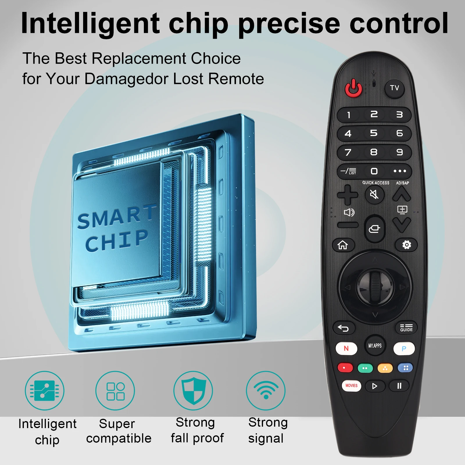 Controle remoto universal para LG Smart TV Magic Remote (SEM função de voz, SEM função de ponteiro) compatível com todos os modelos LG