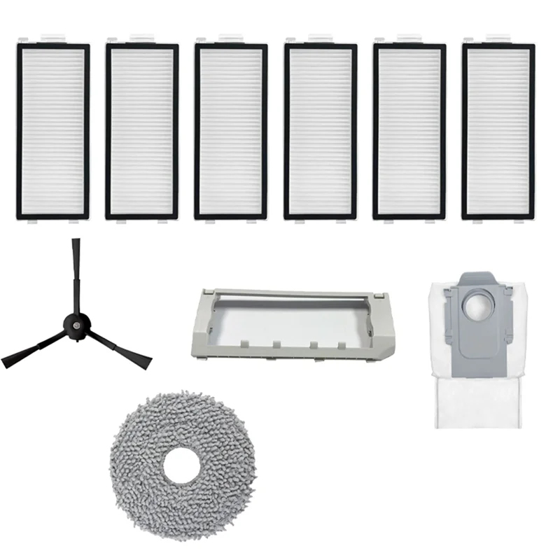 DHIPP-For Roborock P10SPROV20 Accessori كنس غطاء صندوق الغبار خرقة تصفية كيس لجميع الغبار فرشاة جانبية مكنسة كهربائية استبدال أجزاء
