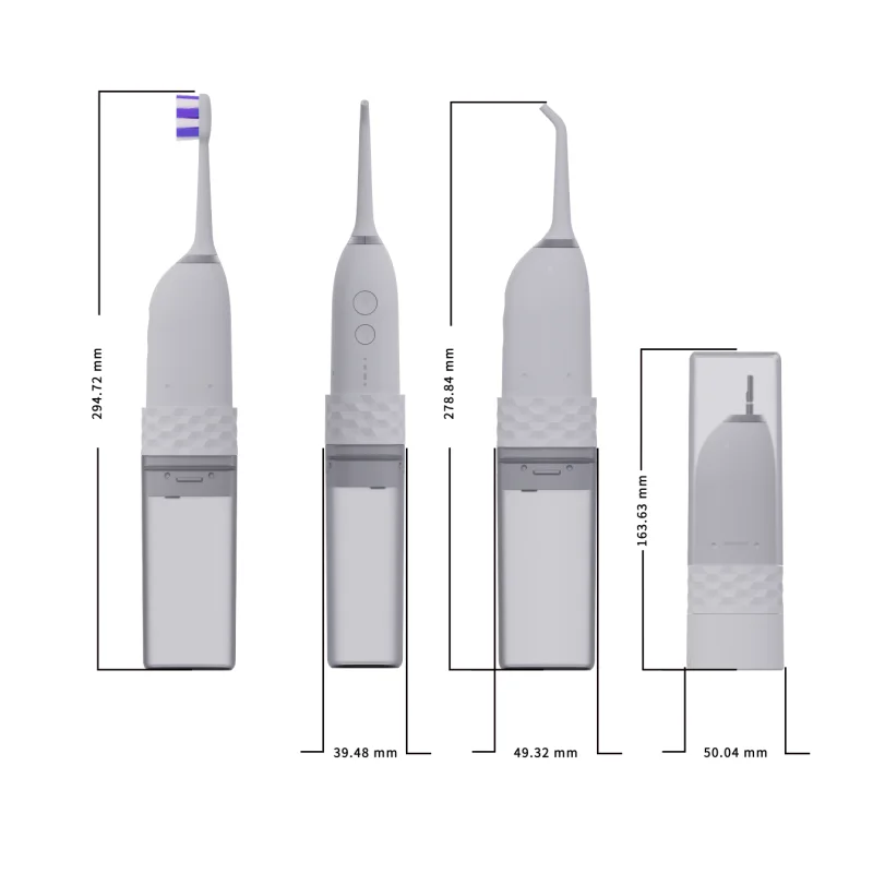 

Портативный ирригатор для полости рта 2-в-1: электрическая звуковая зубная щетка и удалитель зубного налета, всё в одном устройстве