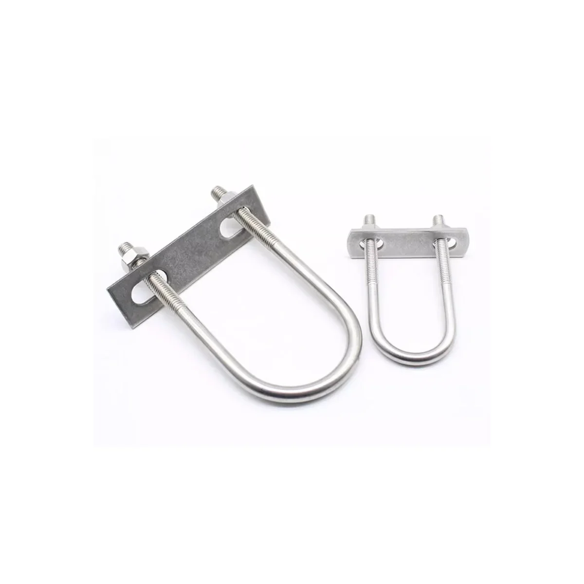 304 Stainless Steel Extended U-Shaped Screw With Baffle And Nut / U-Shaped Bolt Square Pipe Clamp M6M8M10