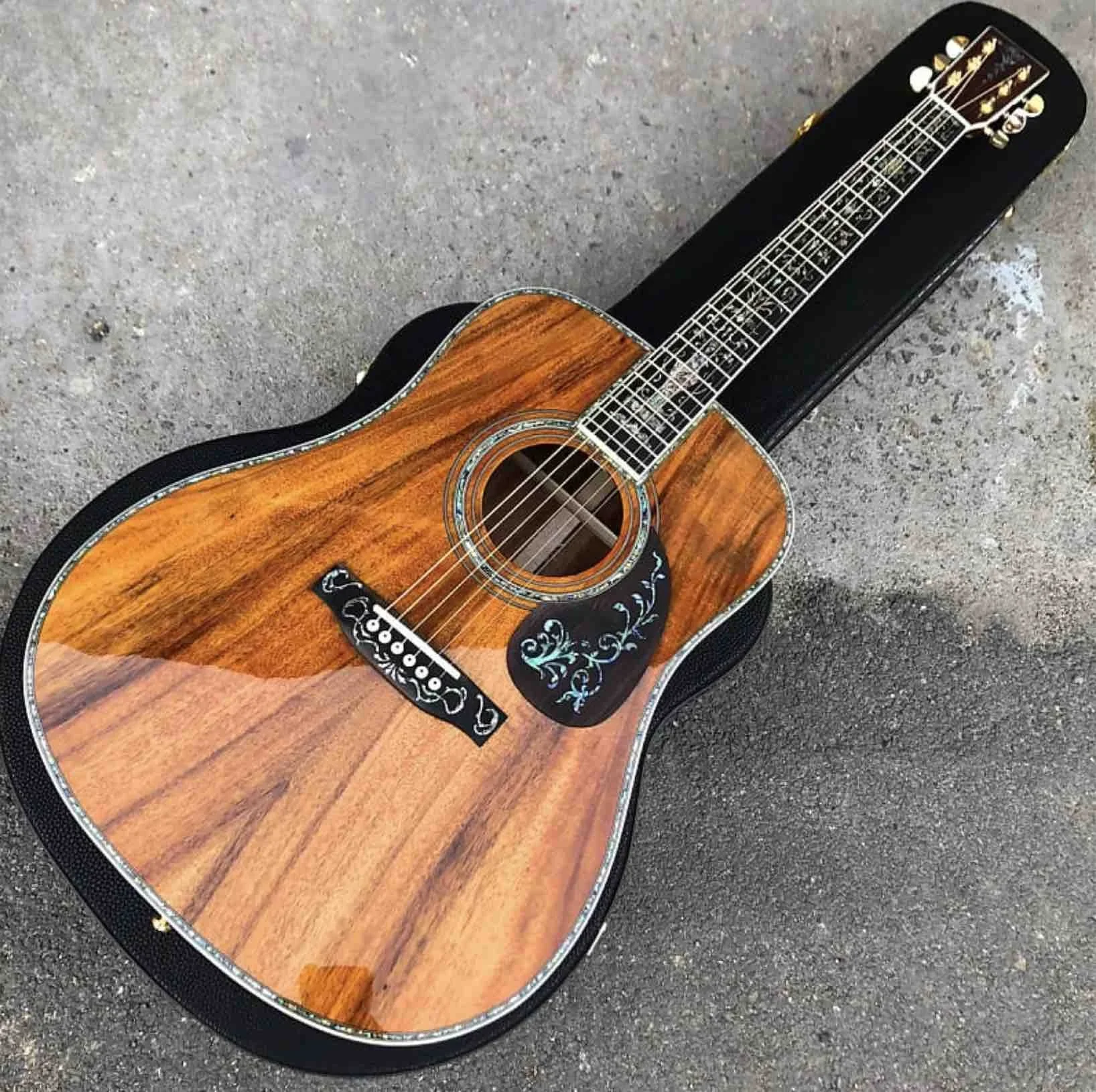 

Ebony Fingerboard ALL Solid KOA Wood Acoustic Guitar Top Quality 41 Inches KOA Acoustic Electric Guitar