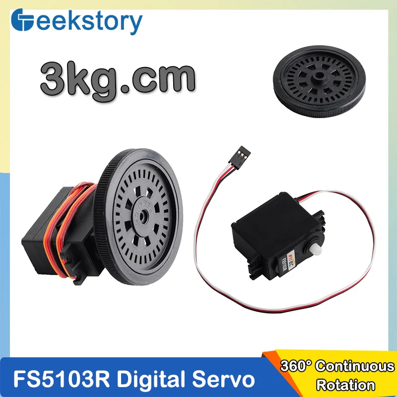 3kg.cm FS5103R RC Servo 360 Degree Continuous Rotation Standard Analog Wheel Servo Motor Power Functions Parts For DIY Car Model