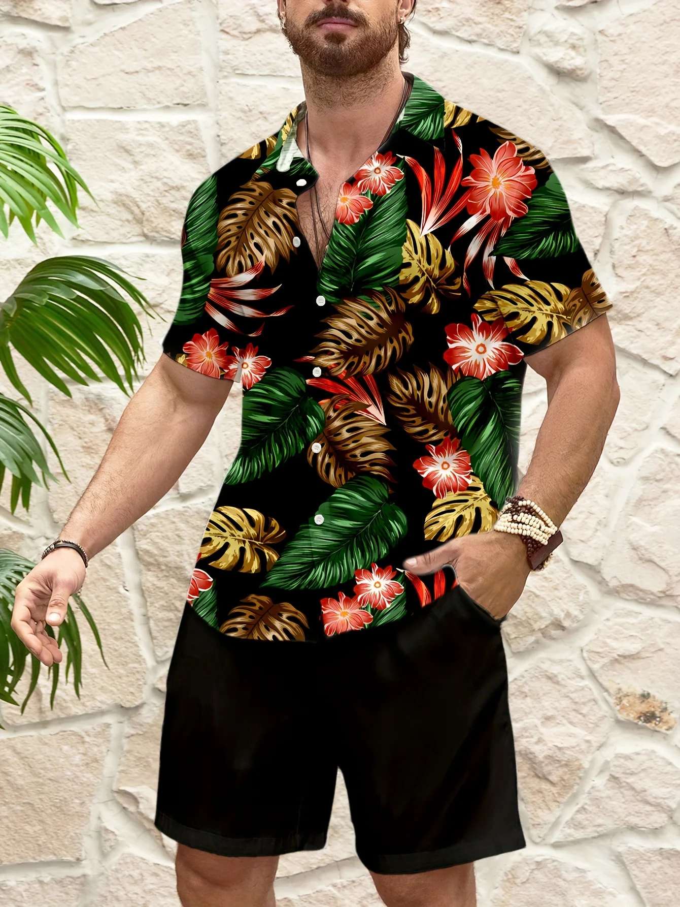 Men Shirts Sets Summer Floral pattern Beach Short Sleeve Shirt Shorts Casual Trip Mens Women Hawaiian 2 Piece Suits Clothing