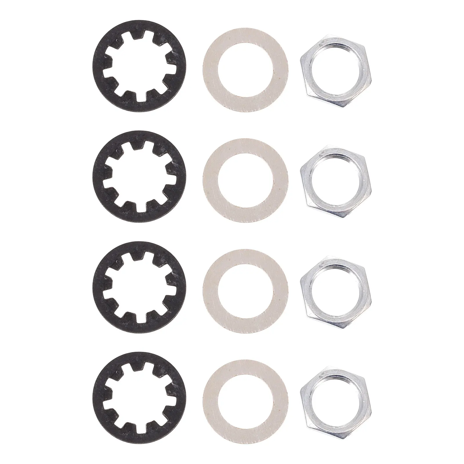 

12Pcs Potentiometer Nut Gasket Metal for Electric Guitar Reliable Fixing Performance Long-Term Use Music Instrument Hardware Kit