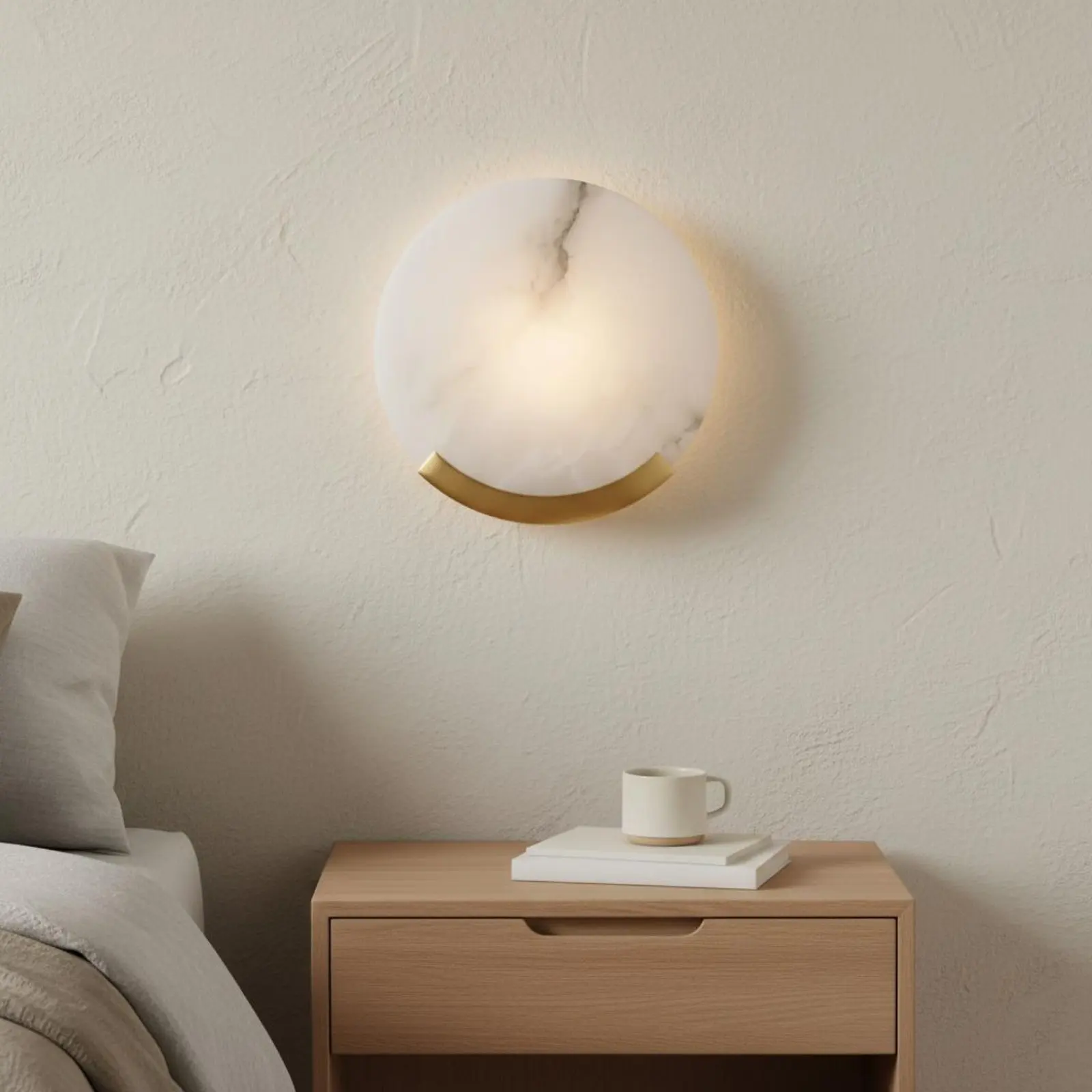 Round Marble Wall Light House Lighting for Bedroom