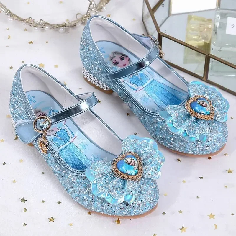 Women\'s Trendy Gown Shoes Bow Sequin Magic Tape Flat Bottom