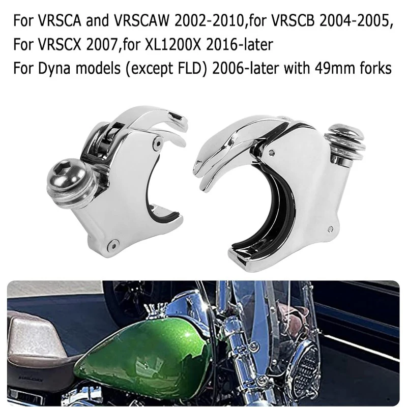 Motobike Removable 49mm Winadshield Windscreen Clip Clamps for Harley Street Bob Wide Glide 2002-2016 Motorcycle accessories