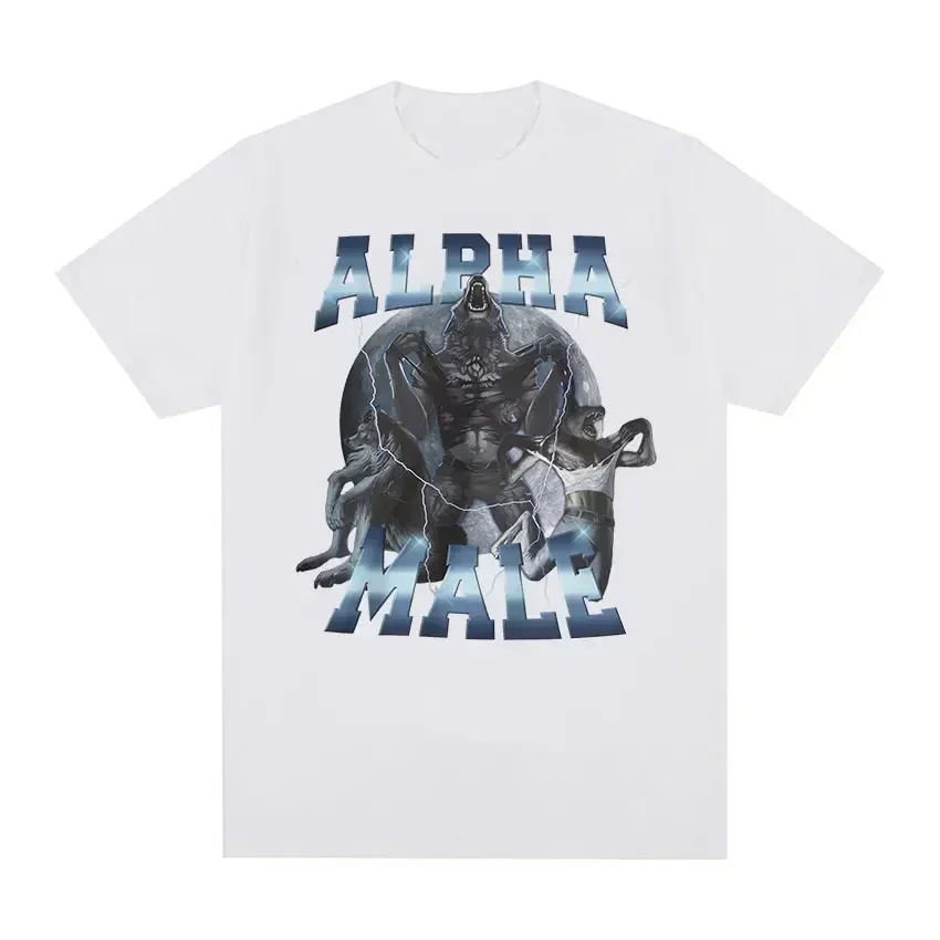 Limited Alpha Male Vintage Wolf Graphic T Shirts Women's Men's Fashion Gothic T-shirt Funny Unisex Tshirt Women's Clothing