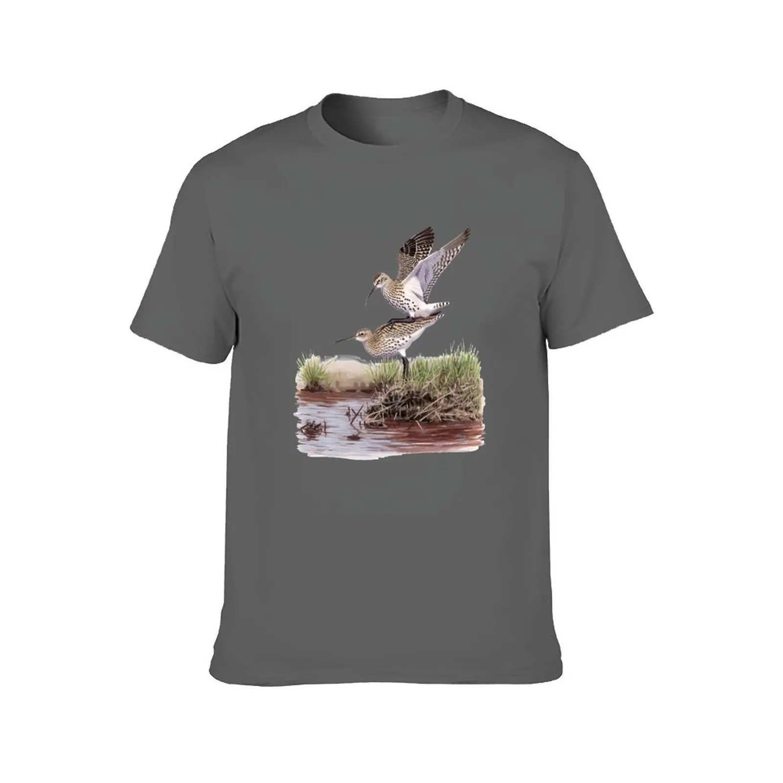Slender-billed Curlew pair T-Shirt cotton tshirt 100% t shirts for man cotton t shirt for man T-Shirt