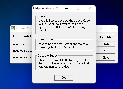 

Liebherr Liccon 1 & 2 Day Code Calculator for Service Level 1, 2, 3