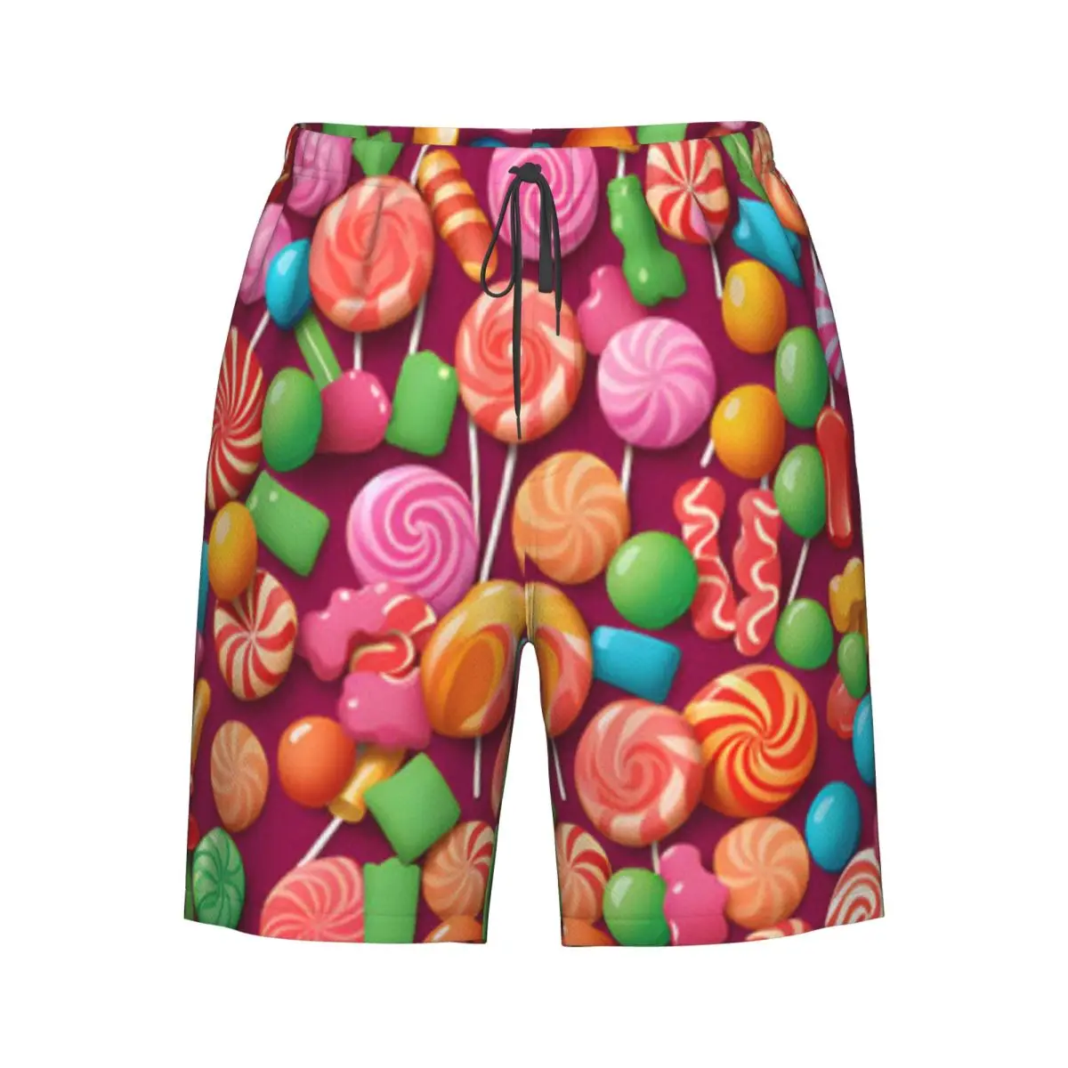 

Men's Swim Trunk Colorful Candy Background Quick Dry Beach Shorts with Pockets Beach Pants Swimsuit