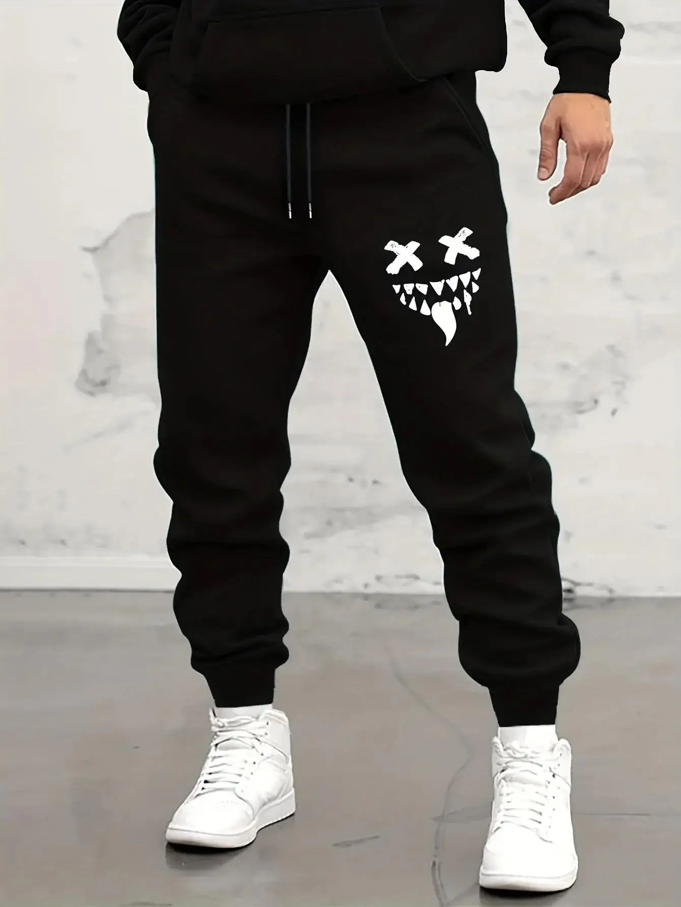 

Men Casual Pants for Daily Wear with Jogging Pants Autumn Winter Men's Sweatpants Monster Smile Printed Lace-up Sweatpants S-3XL
