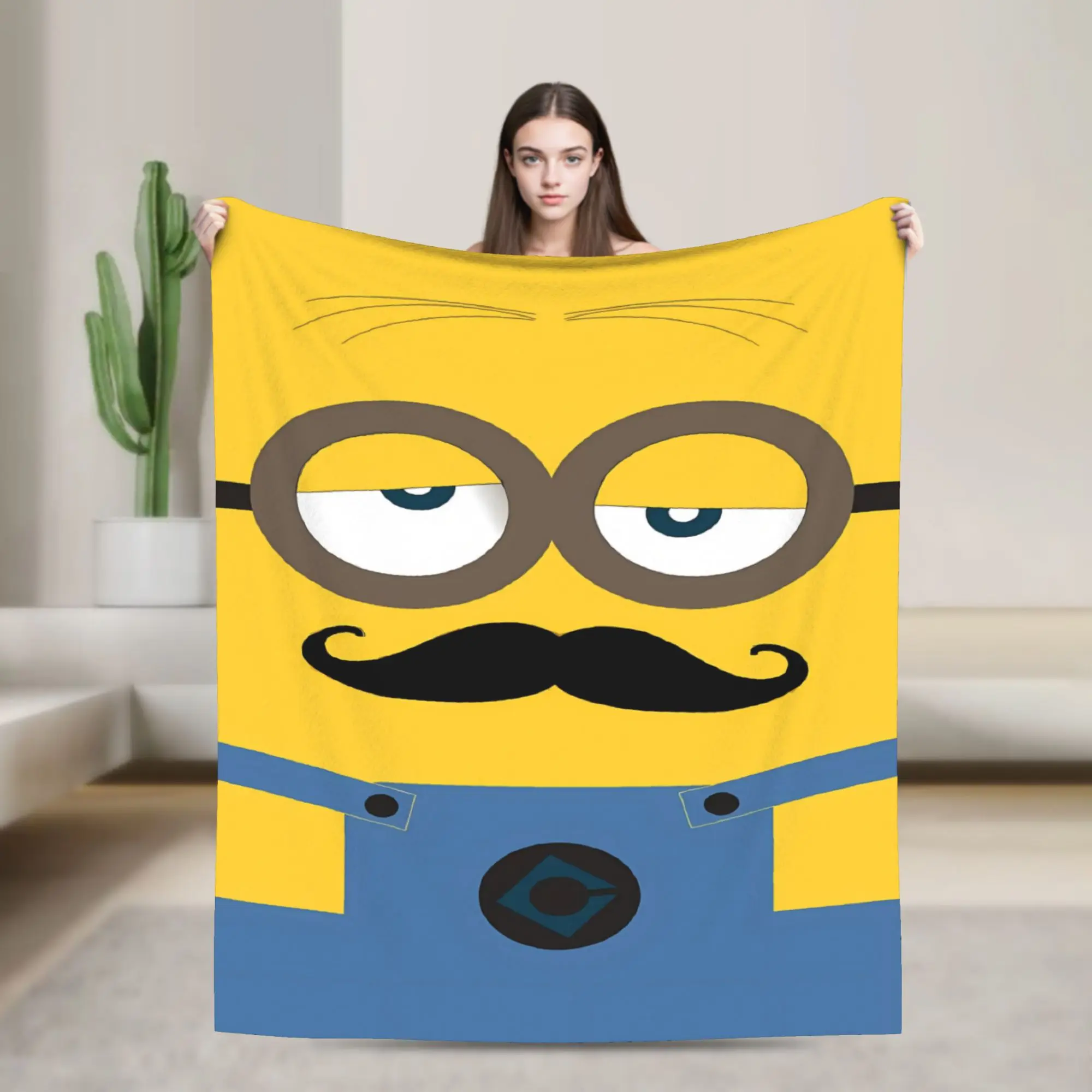 Cartoon M-Minions Face Print Blanket Quality Warm Soft  Bedding Throws Winter Boy Girl Living Room Funny Bedspread