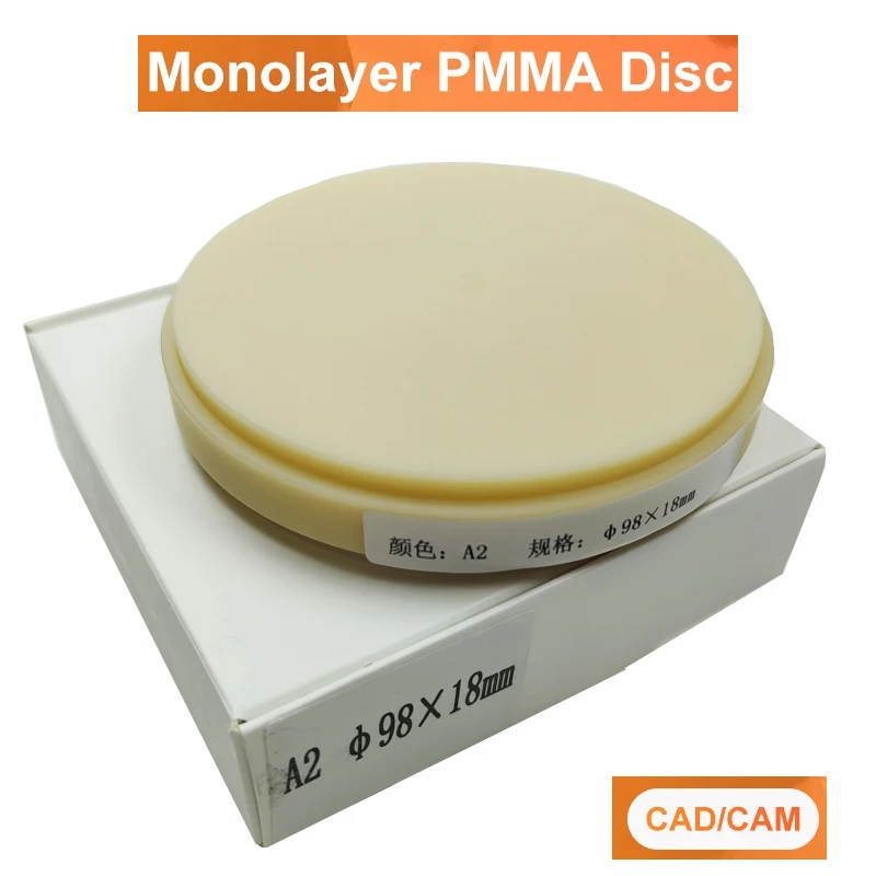 3 Pcs Dental PMMA Monolayer Block 98MM Dental Lab CAD/ CAM Milling Blank Disc Material 16 Color